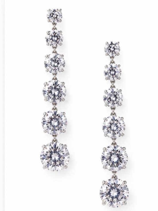 kate spade Jewelry - kate spade silver-tone clear crystal linear drop earrings